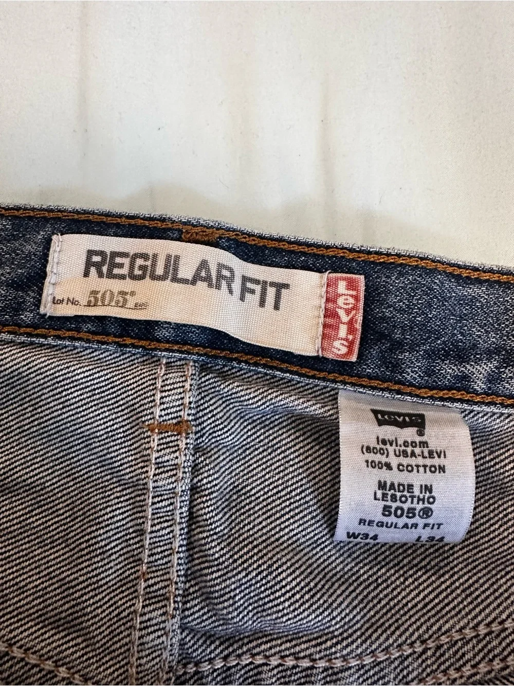 VTG Y2K Faded Levis 505 Jeans 34x34 Regular Fit Baggy Straight Leg Streetwear.